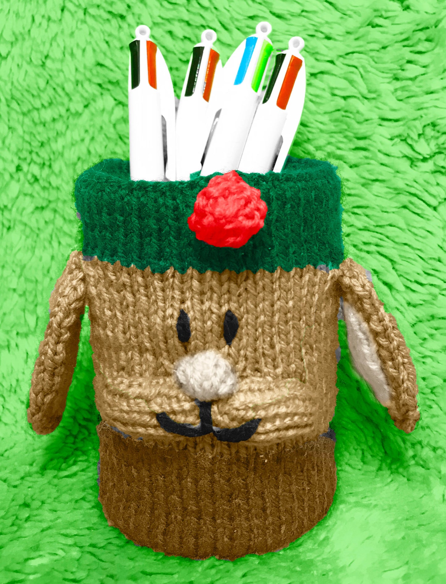 KNITTING PATTERN - Easter Benjamin Bunny inspired Holder 15cm tall - fit tin can