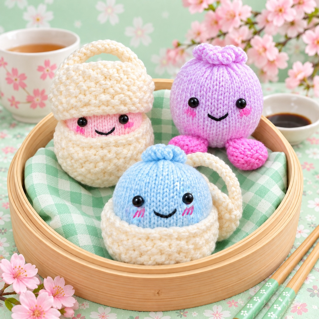 KNITTING PATTERN - Dumpling and Pot Chocolate orange cover / 9 cms Kitchen Cooking toy
