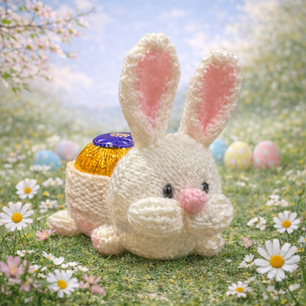 KNITTING PATTERN - Easter Sweet Bunny Rabbit Pot - holds choc oranges ...