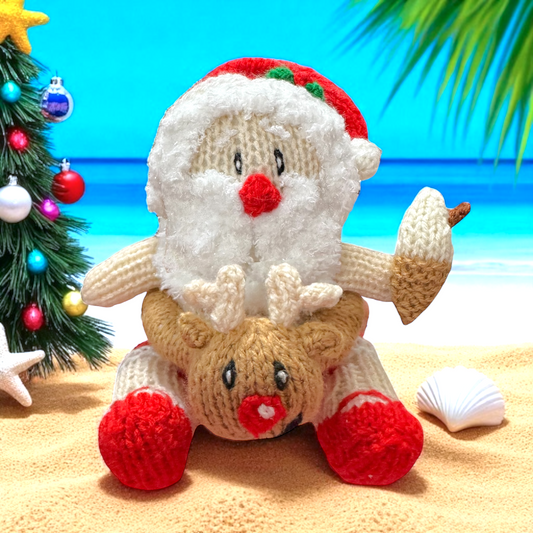 KNITTING PATTERN - Christmas in July Summer Santa Chocolate orange cover / 15cms toy