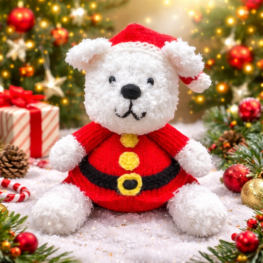 KNITTING PATTERN - Christmas Santa Westie Dog Choc Orange cover / 15 cms Animal toy