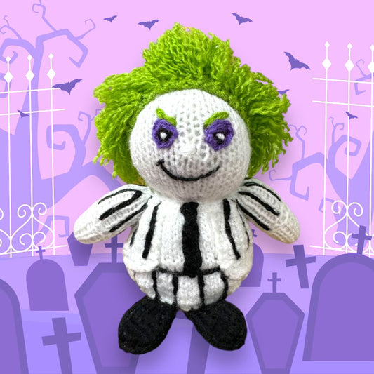 KNITTING PATTERN - Beetlejuice inspired chocolate orange cover/ 15 cms toy