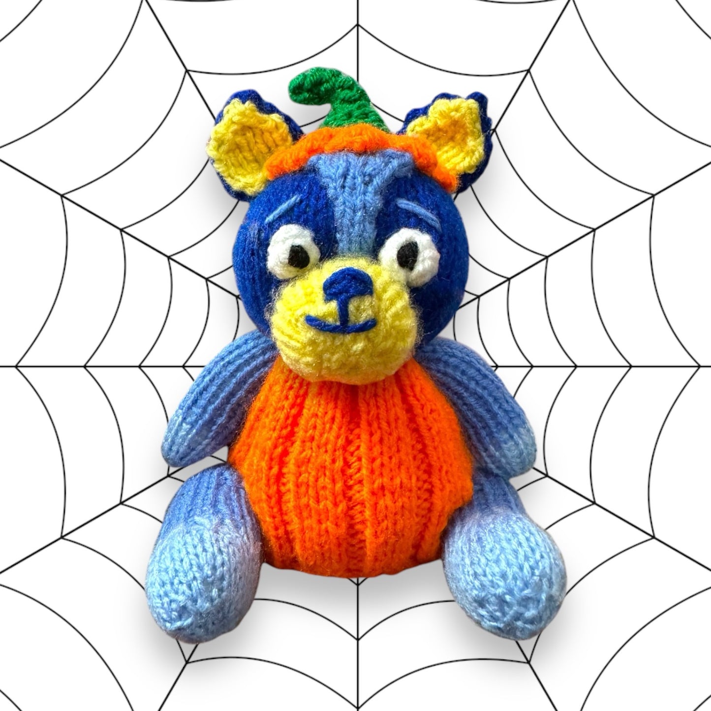 KNITTING PATTERN - Halloween Bluey inspired choc orange cover / 15 cms toy