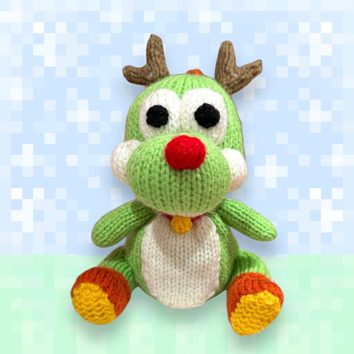 KNITTING PATTERN - Christmas Yoshi inspired choc orange cover / 15 cms toy