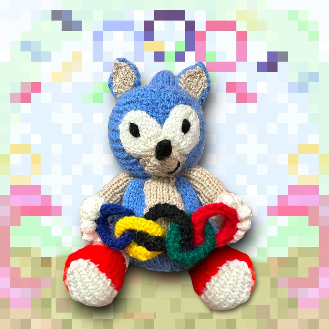 KNITTING PATTERN - Olympics Sonic the Hedgehog inspired choc orange cover /17cms toy