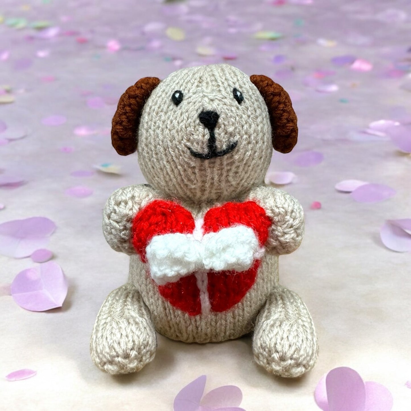 KNITTING PATTERN - Peter the Party Puppy Choc Orange cover / 15 cms Animal toy