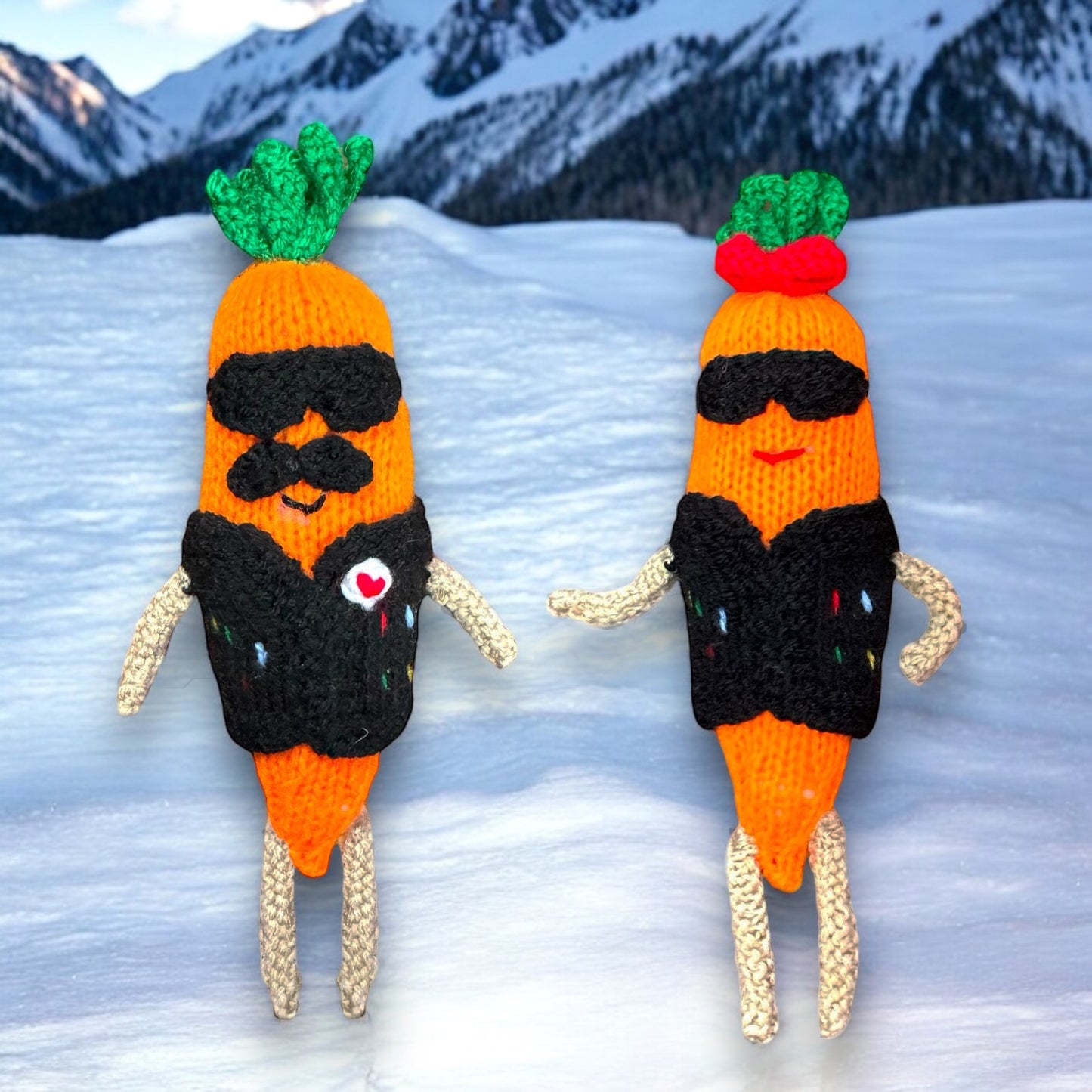 KNITTING PATTERN - Christmas Spy Kevin and Katie the Carrot inspired 20 cms doll