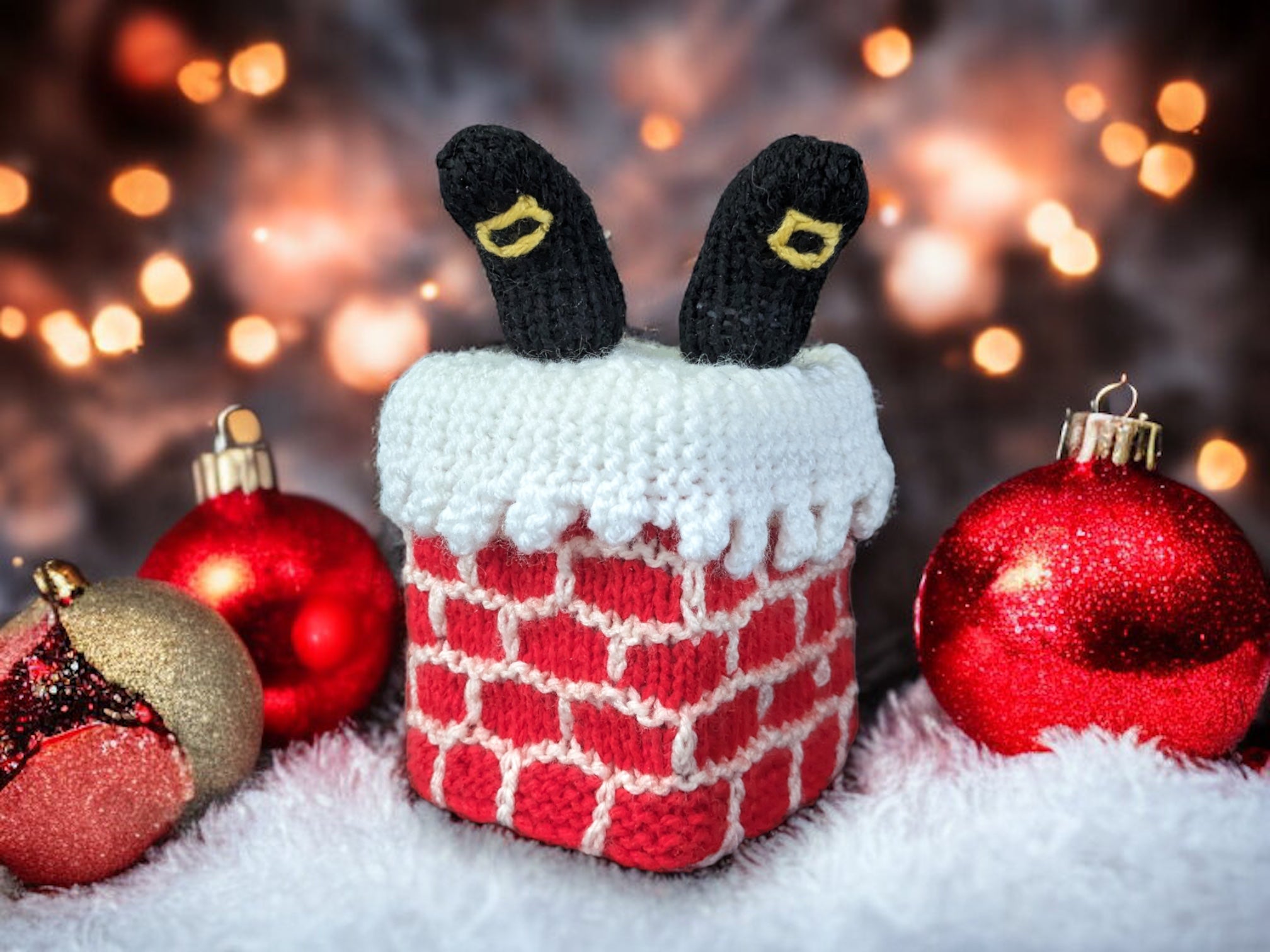 KNITTING PATTERN - Christmas Chimney with Santa Boots Choc Orange Box ...