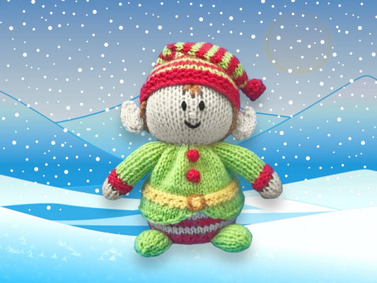 KNITTING PATTERN - Charlie the Cheeky Elf Choc Orange cover / 15 cms Christmas toy