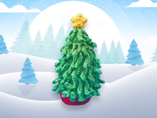 KNITTING PATTERN - Christmas Tree with Star Choc Orange cover / 22 cms toy