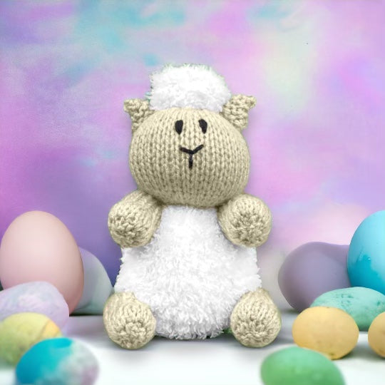 KNITTING PATTERN - Sherbert the Sheep Choc Orange cover / 15 cms Easter Lamb Farm Animal toy