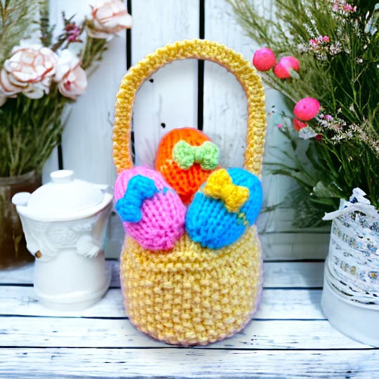 KNITTING PATTERN - Easter Egg Hunt Basket Choc Orange cover / 15 cms toy