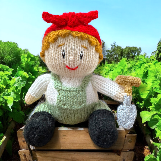 KNITTING PATTERN - World War Two Land Army Girl Choc orange cover / 15 cms toy