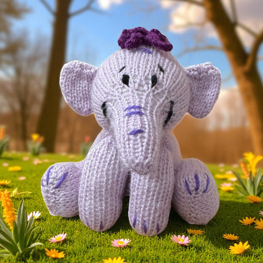 KNITTING PATTERN - Lumpy the Heffalump choc orange cover / 15 cms Elephant toy