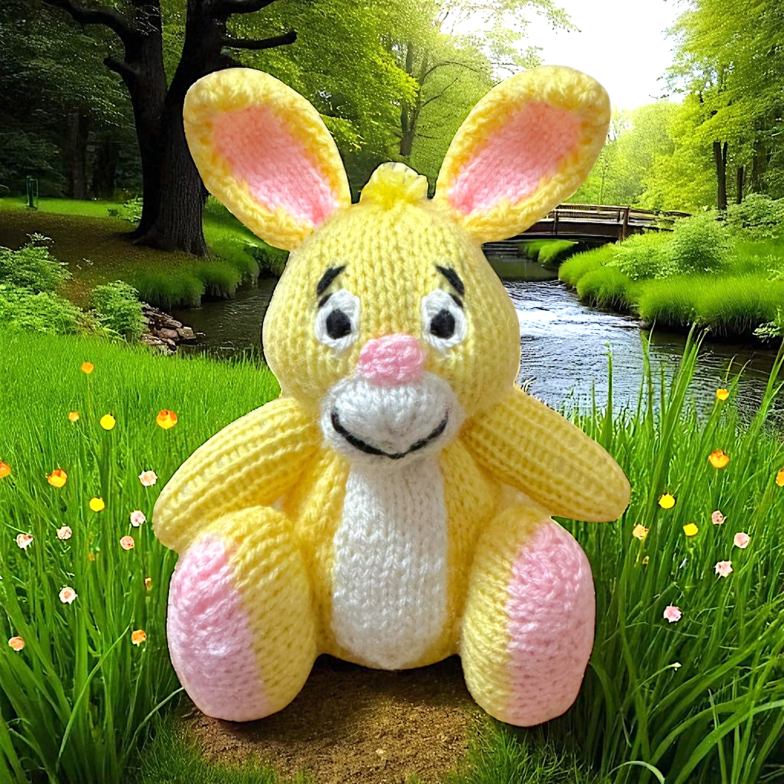 KNITTING PATTERN - Rabbit choc orange cover / 15 cms Bunny Pooh toy ...