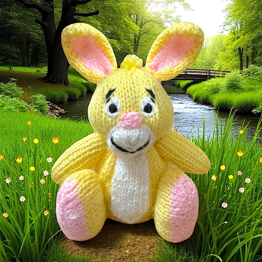 KNITTING PATTERN - Rabbit choc orange cover / 15 cms Bunny Pooh toy