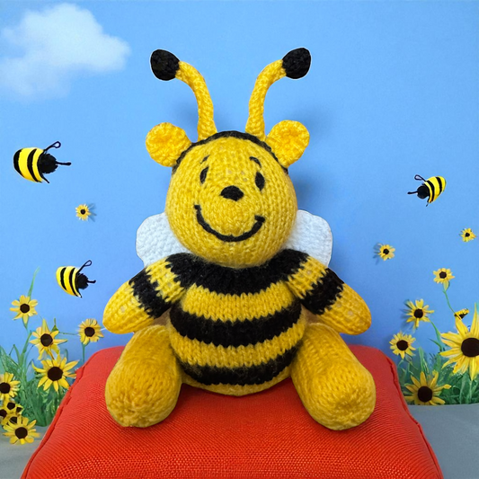 KNITTING PATTERN - Honey Bee Winnie the Pooh inspired chocolate orange cover / 15 cms toy