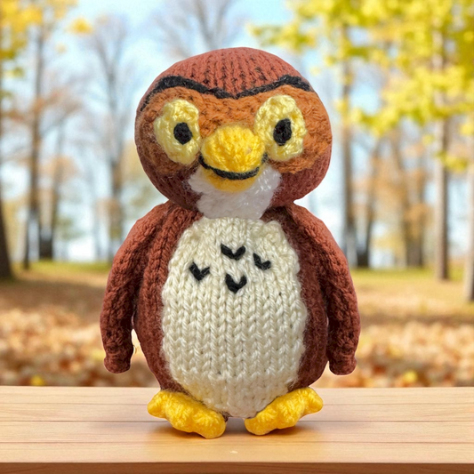 KNITTING PATTERN - Owl choc orange cover / 15 cms Winnie the Pooh Bird toy