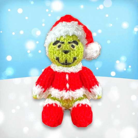 KNITTING PATTERN - Christmas Grinch inspired choc cover fits ferrero rocher