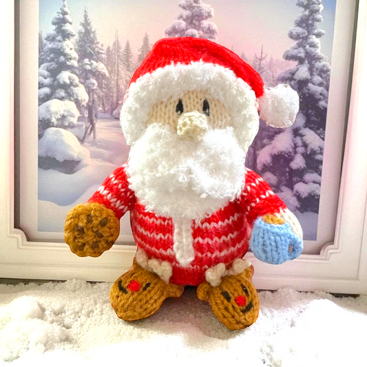 KNITTING PATTERN - Christmas Bedtime Santa Chocolate orange cover / 15cms toy