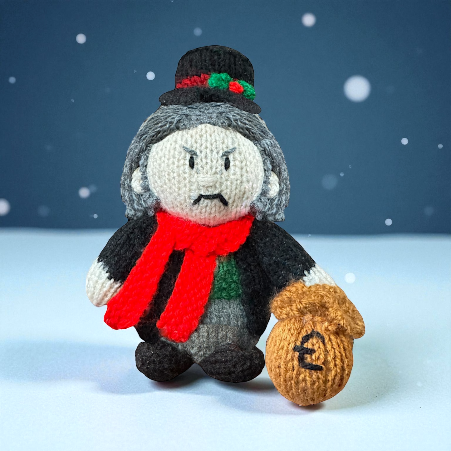 KNITTING PATTERN - Christmas Carol Ebenezer Scrooge Chocolate orange cover / 15cms toy