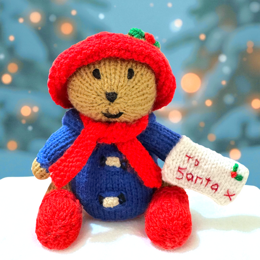KNITTING PATTERN - Christmas Explorer Bear inspired chocolate orange cover / 15 cms toy