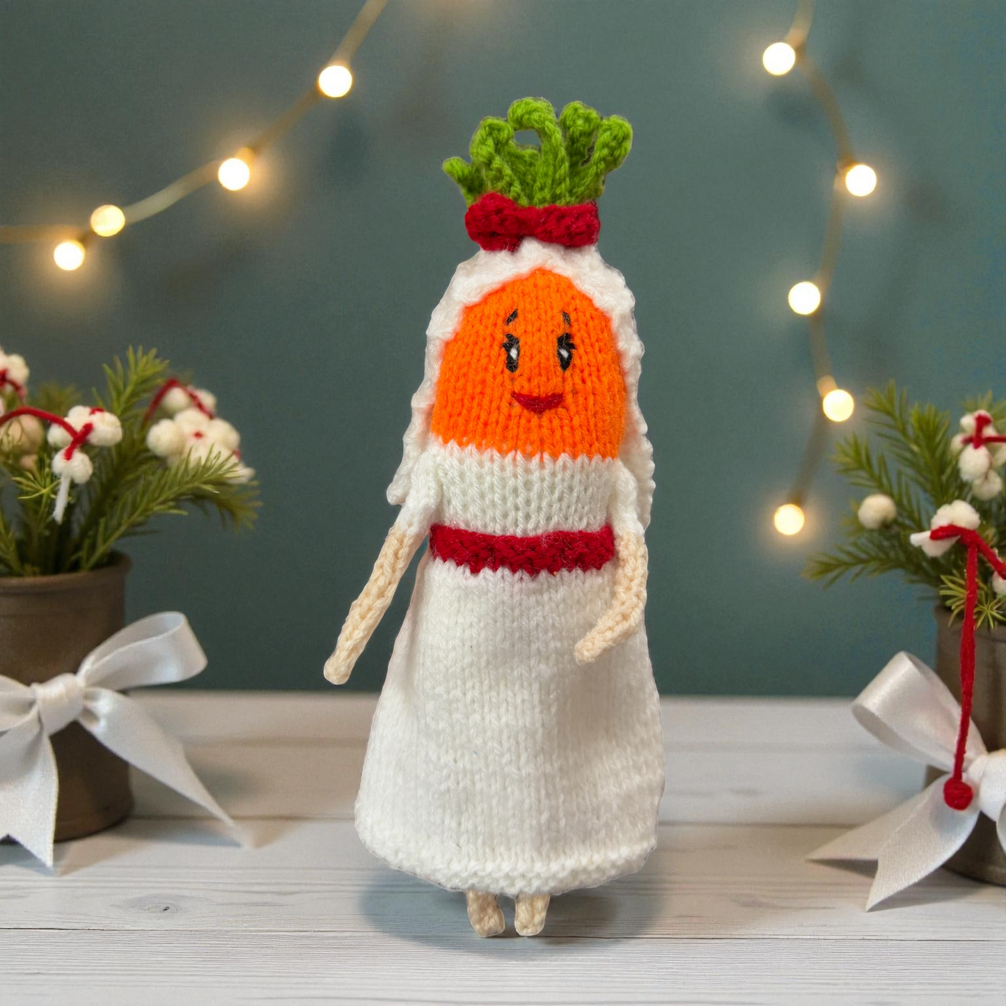 KNITTING PATTERN - Christmas Wedding Katie the Carrot inspired 20 cms doll Kevin