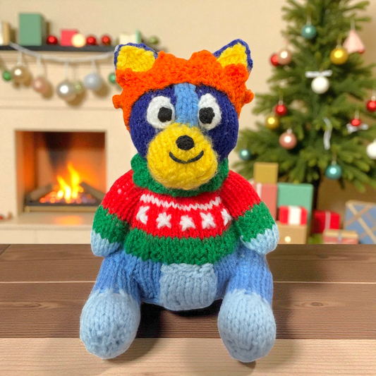 KNITTING PATTERN - Christmas Bluey inspired choc orange cover / 15 cms toy