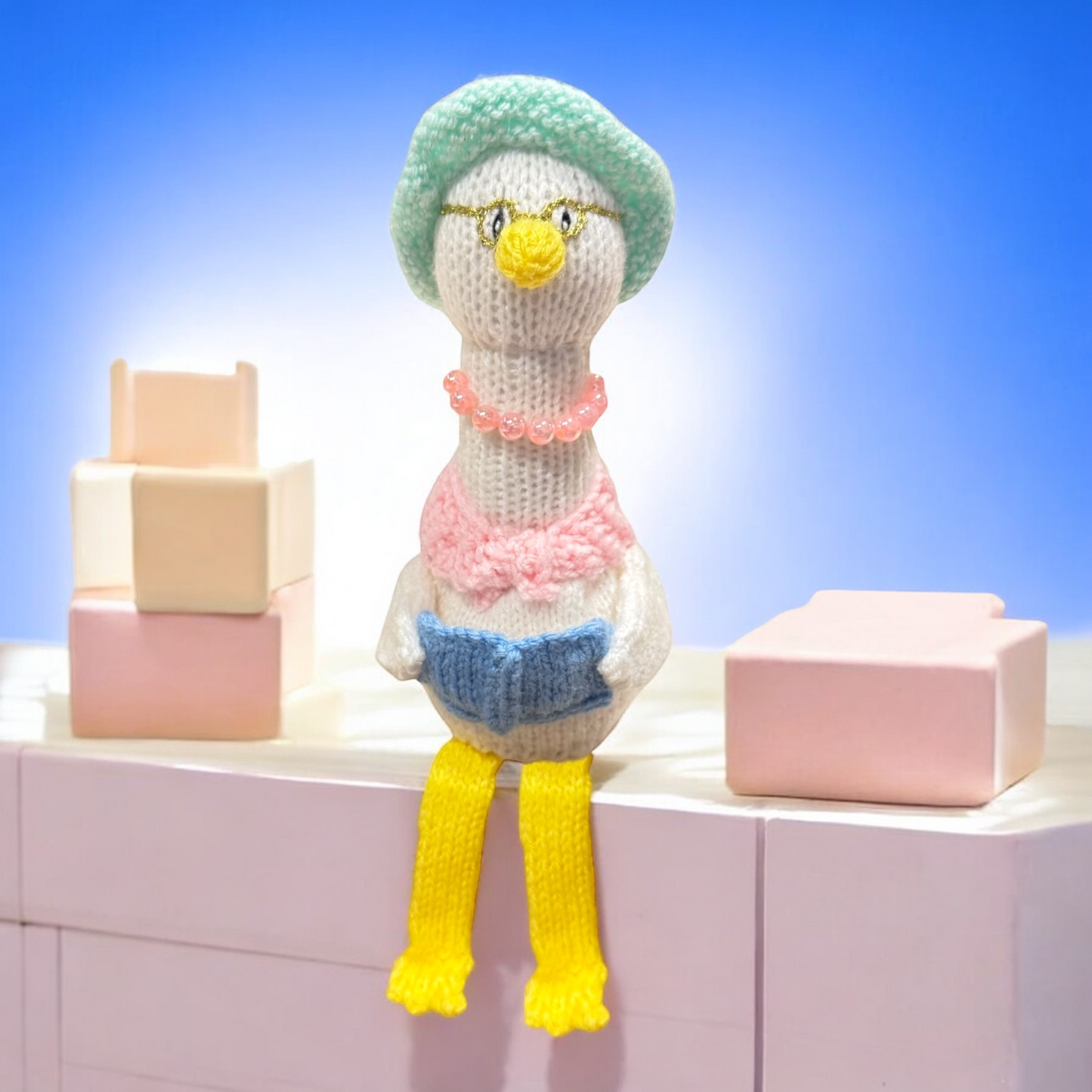 KNITTING PATTERN - Easter Mother Goose Choc Orange Cover / 15 cms Nursery toy