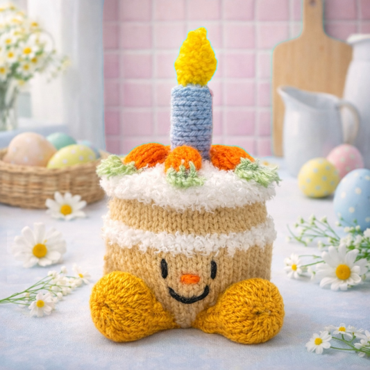 KNITTING PATTERN - Easter Carrot Cake Choc Orange Cover / 15 cms Birthday toy