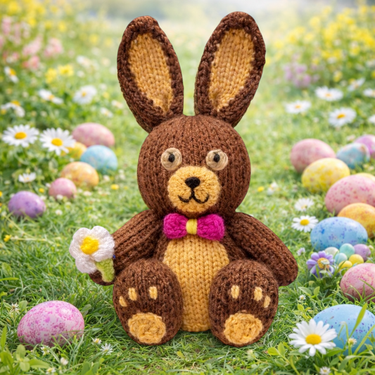 KNITTING PATTERN - Easter Cocoa the Chocolate Bunny Choc orange cover / 18 cms Rabbit toy