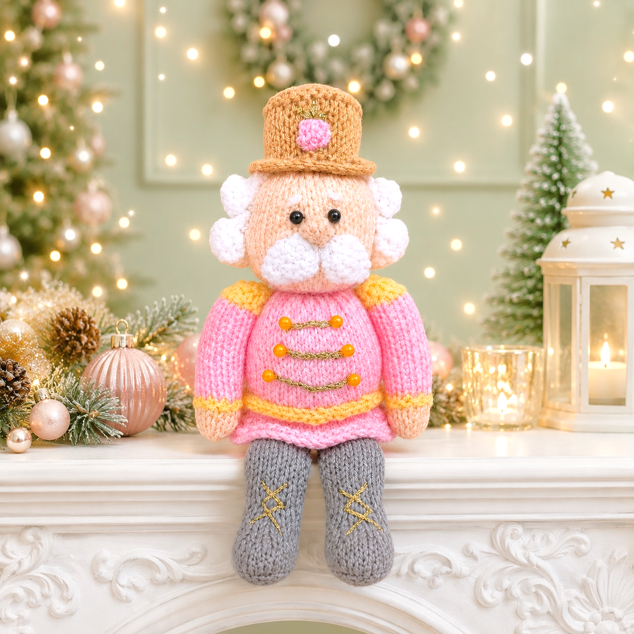 KNITTING PATTERN - Christmas Nutty Nutcracker Chocolate orange cover / 15cms toy