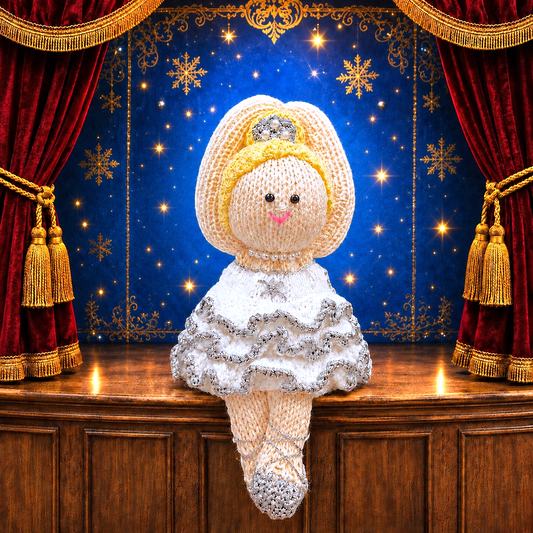 KNITTING PATTERN - Christmas Nutcracker Ballerina chocolate orange cover / 23 cms Toy