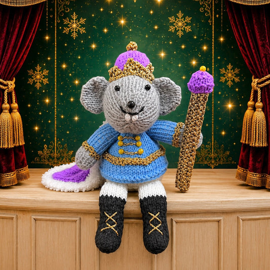 KNITTING PATTERN - Christmas Nutcracker King Rat chocolate orange cover / 23 cms Toy
