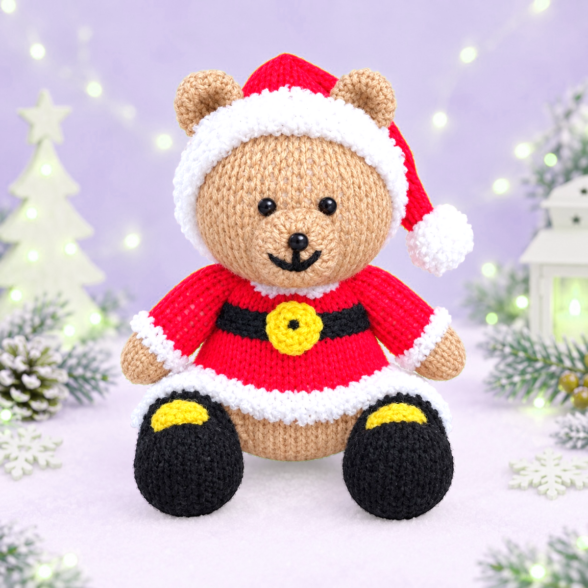 KNITTING PATTERN - Christmas Santa Teddy Bear chocolate orange cover / 15 cms Toy