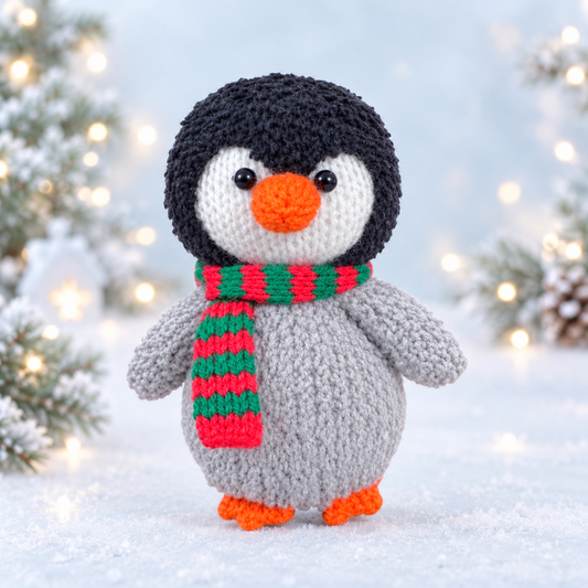 KNITTING PATTERN - Ellie the Baby Penguin chocolate orange cover / 14 cms Christmas toy