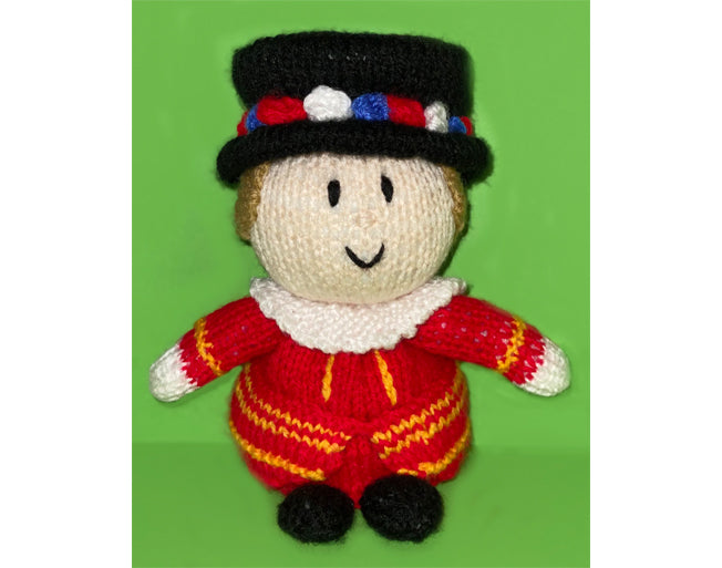 KNITTING PATTERN - Royal Beefeater Guard choc orange cover / 16 cms British toy