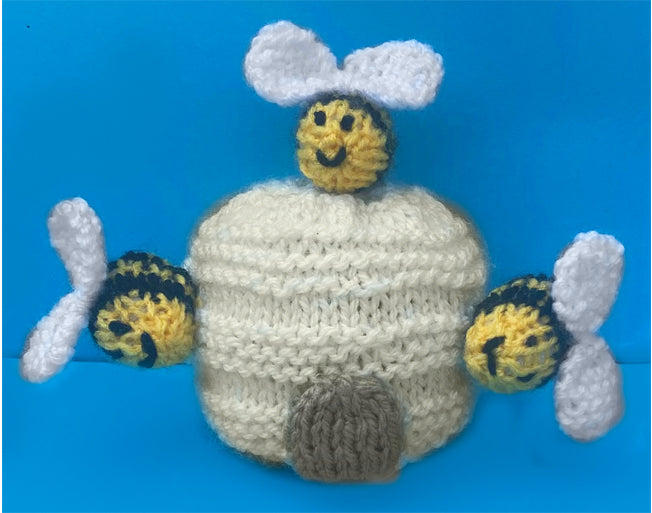 KNITTING PATTERN - Bee Hive chocolate orange cover or 7 cms toy