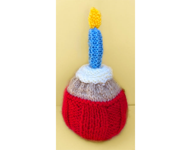 KNITTING PATTERN - Birthday Party Cupcake chocolate orange cover / 9 cms toy