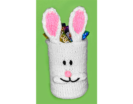 KNITTING PATTERN - Easter Bunny Rabbit inspired Holder 15cm tall - fit tin can