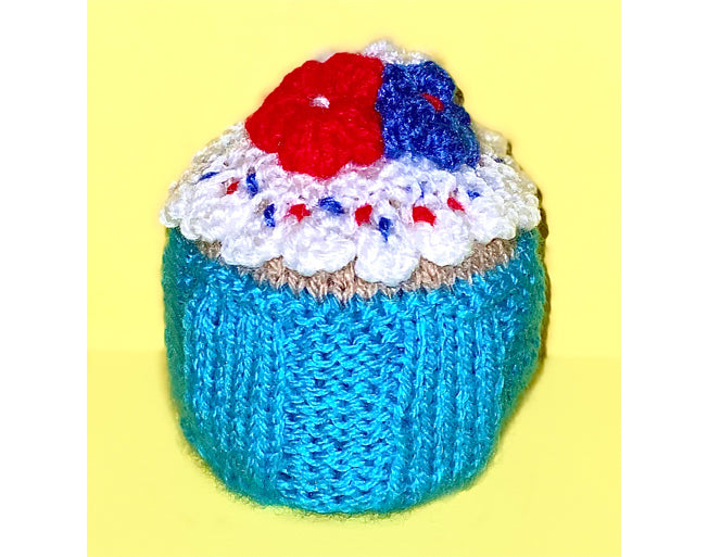 KNITTING PATTERN - Royal Coronation Cupcake chocolate orange cover / 9 cms toy