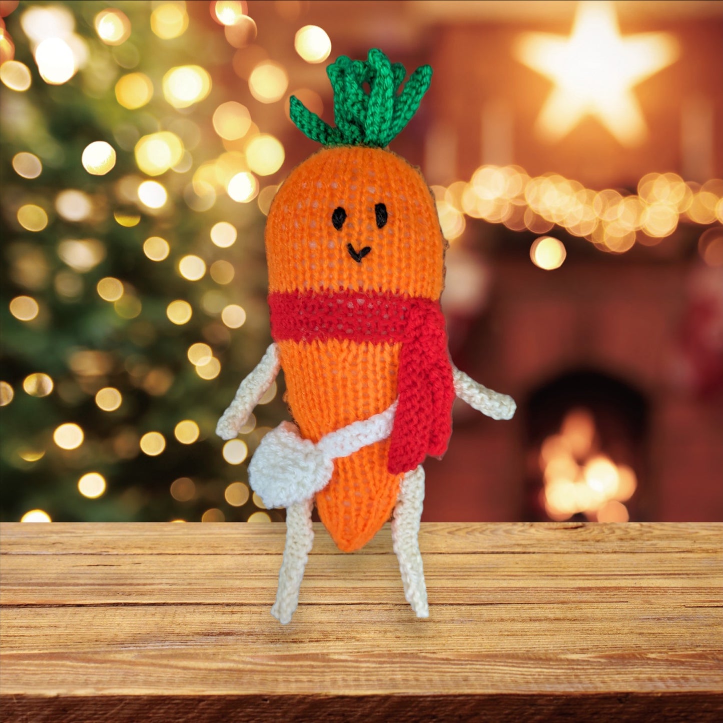 KNITTING PATTERN - Christmas Kevin the Carrot with Scarf inspired 22 cm doll