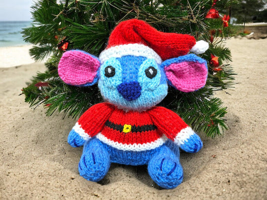 KNITTING PATTERN - Christmas Blue Alien inspired choc orange cover / 15 cms toy