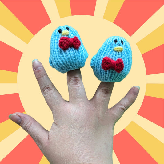 KNITTING PATTERN - Two Little Dickie Birds Finger Puppet Nursery Rhymes