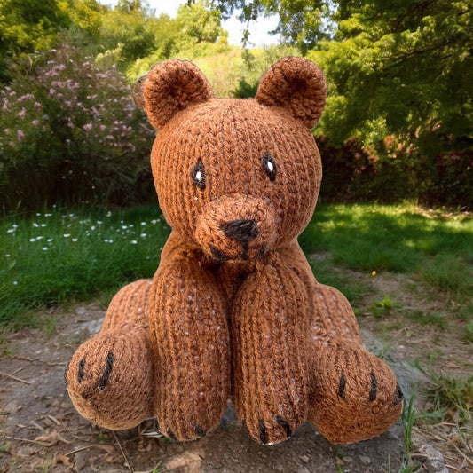 KNITTING PATTERN - Arthur the Grizzly Bear chocolate Orange cover / 15 cms toy