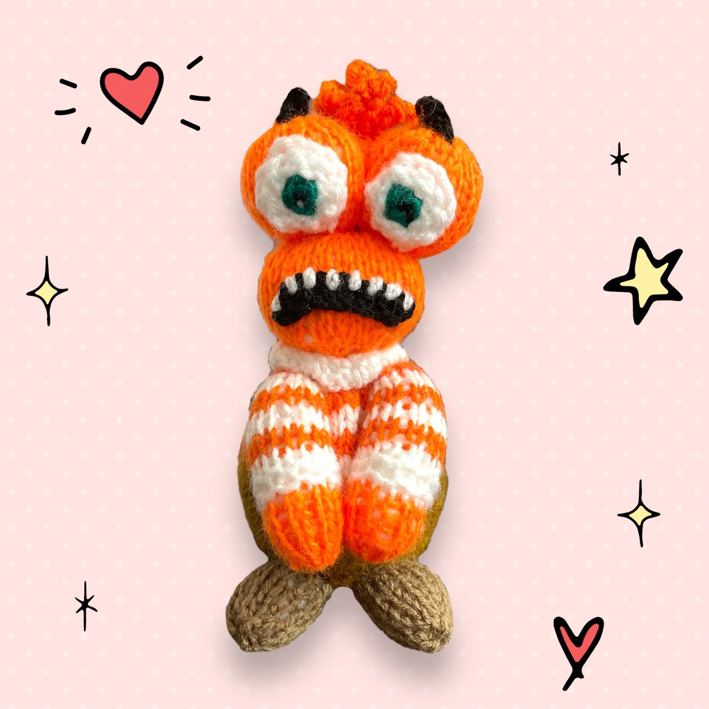 KNITTING PATTERN - Anxiety inspired choc orange cover / 13cms toy