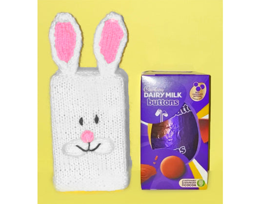 KNITTING PATTERN - Easter Bunny Rabbit Easter Egg Cover Holder 18cms