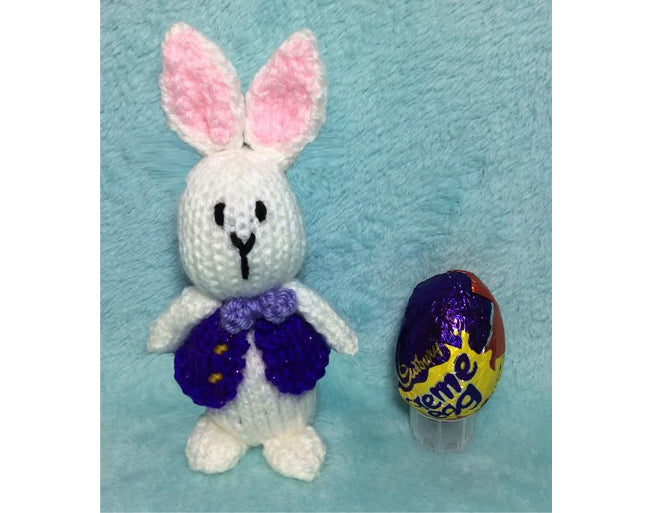 KNITTING PATTERN - Cadbury Bunny inspired Choc cover Rabbit Easter Creme Egg