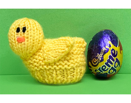 KNITTING PATTERN - Easter Chick Basket chocolate cover fits Creme Egg
