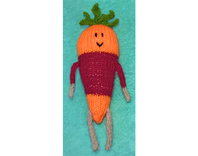 KNITTING PATTERN - Carrot in a Jumper inspired 17cms toy Christmas doll